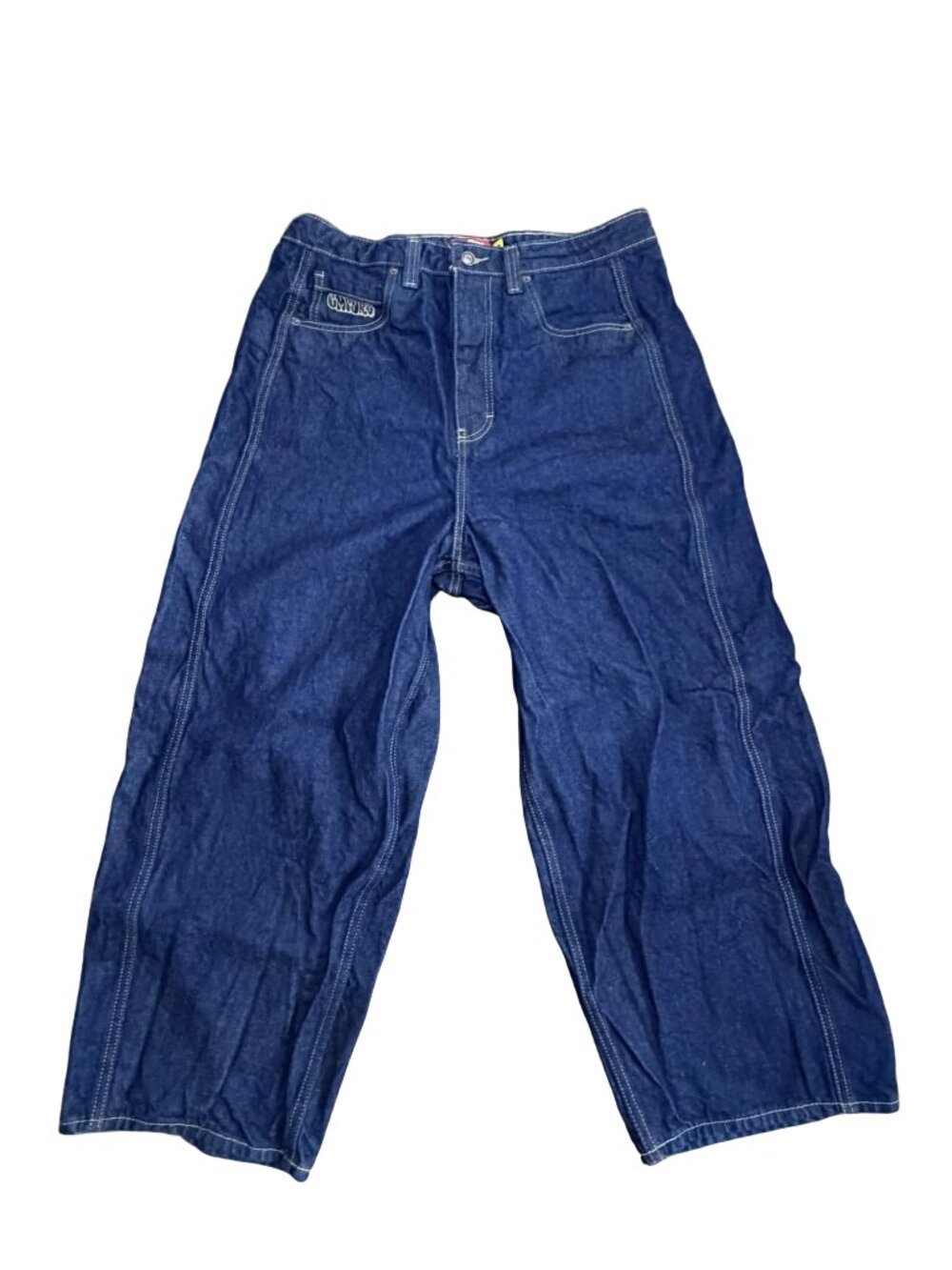 Empyre Men's Baggy Skate Jeans Size 32 Dark Wash Graffiti Lining Y2K Streetwear